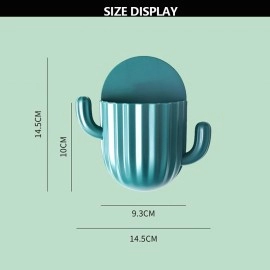 Toothbrush Holder Household Wall Self-adhesive Seamless Cactus Storage Rack Shaver Organizer Drain Shelf Bathroom Accessories