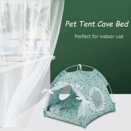 Pet Dog Tent Portable Cute Pattern Cat House Pet Small Dog Bed Breathable Thick Cushion Pet Hut Outdoor Indoor Pet Bed Supplies